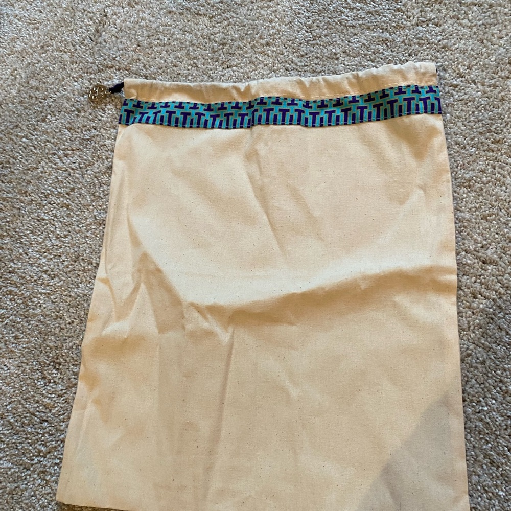 Tory Burch Drawstring Dust Bag with T Logo Charm - New Condition